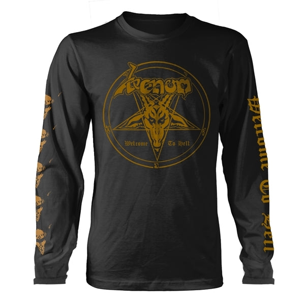 Venom "Welcome To Hell - Gold Print" Long Sleeve T shirt