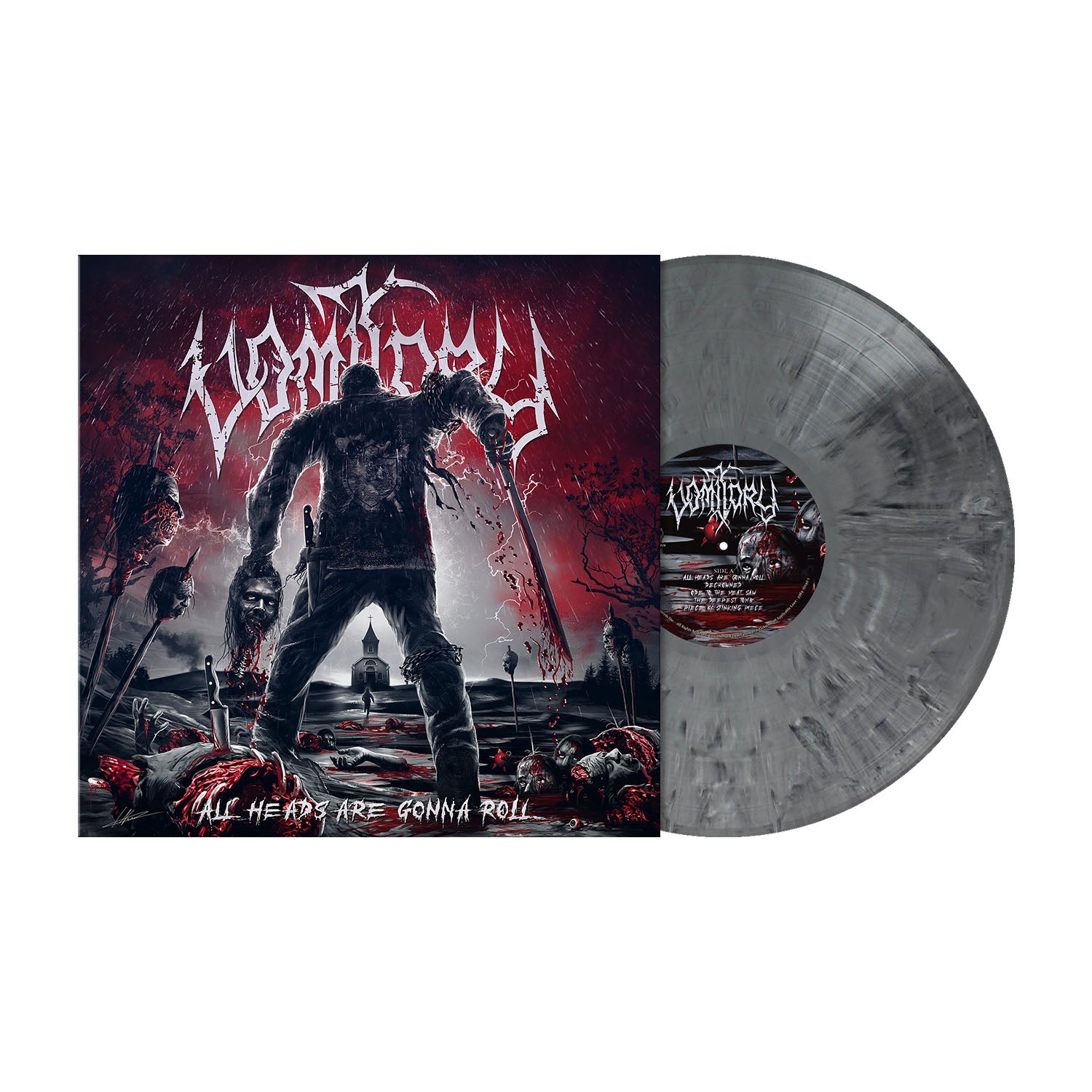 Vomitory "All Heads Are Gonna Roll" Dim Grey Marble Vinyl