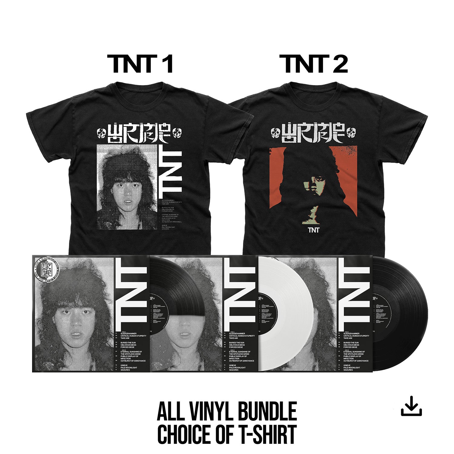 Wormrot "TNT" All Three 10" LPs, Choice of T shirt & Download - PRE-ORDER