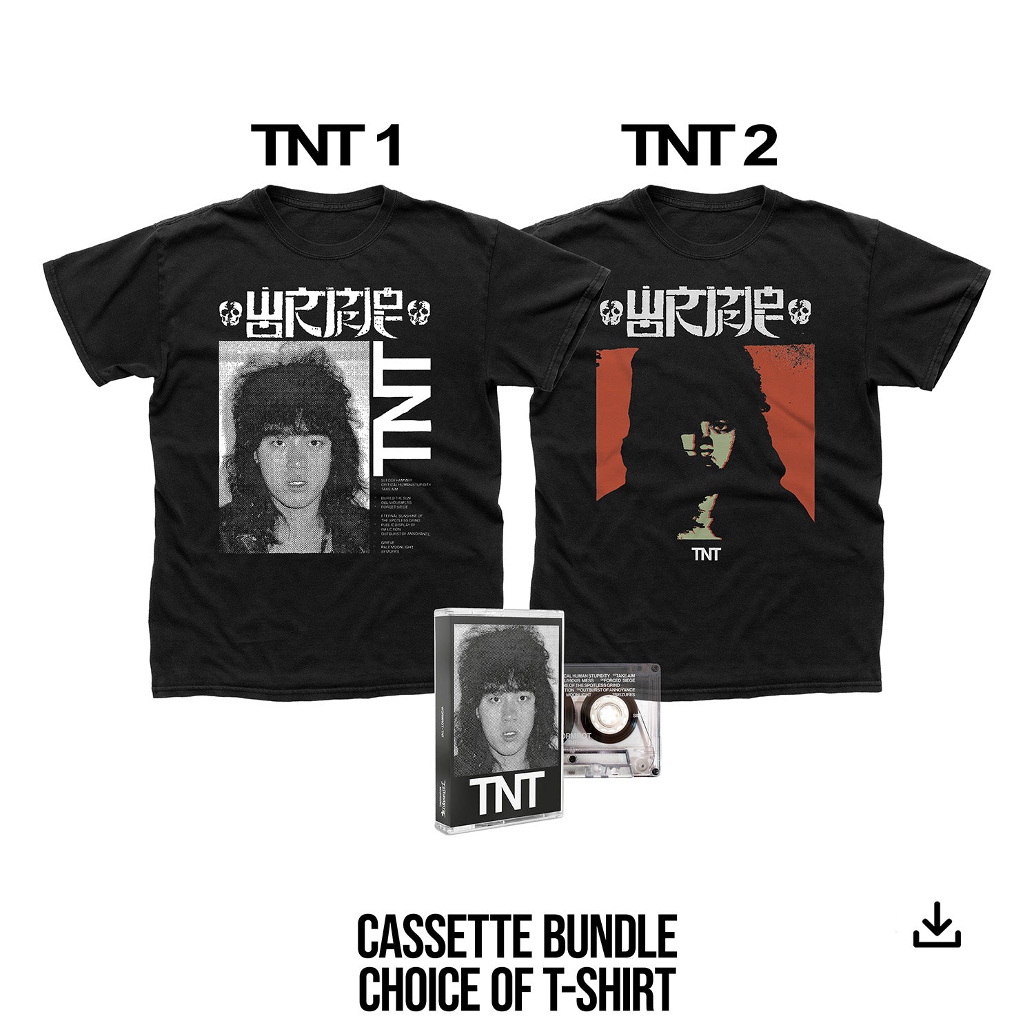 Wormrot "TNT" Cassette Tape, Choice of T shirt & Download - PRE-ORDER