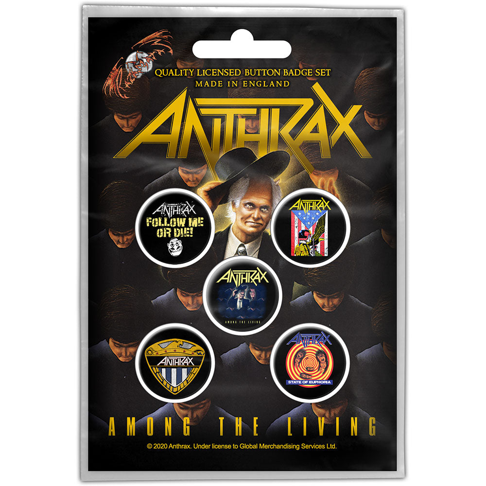 Anthrax "Among The Living" Button Pack