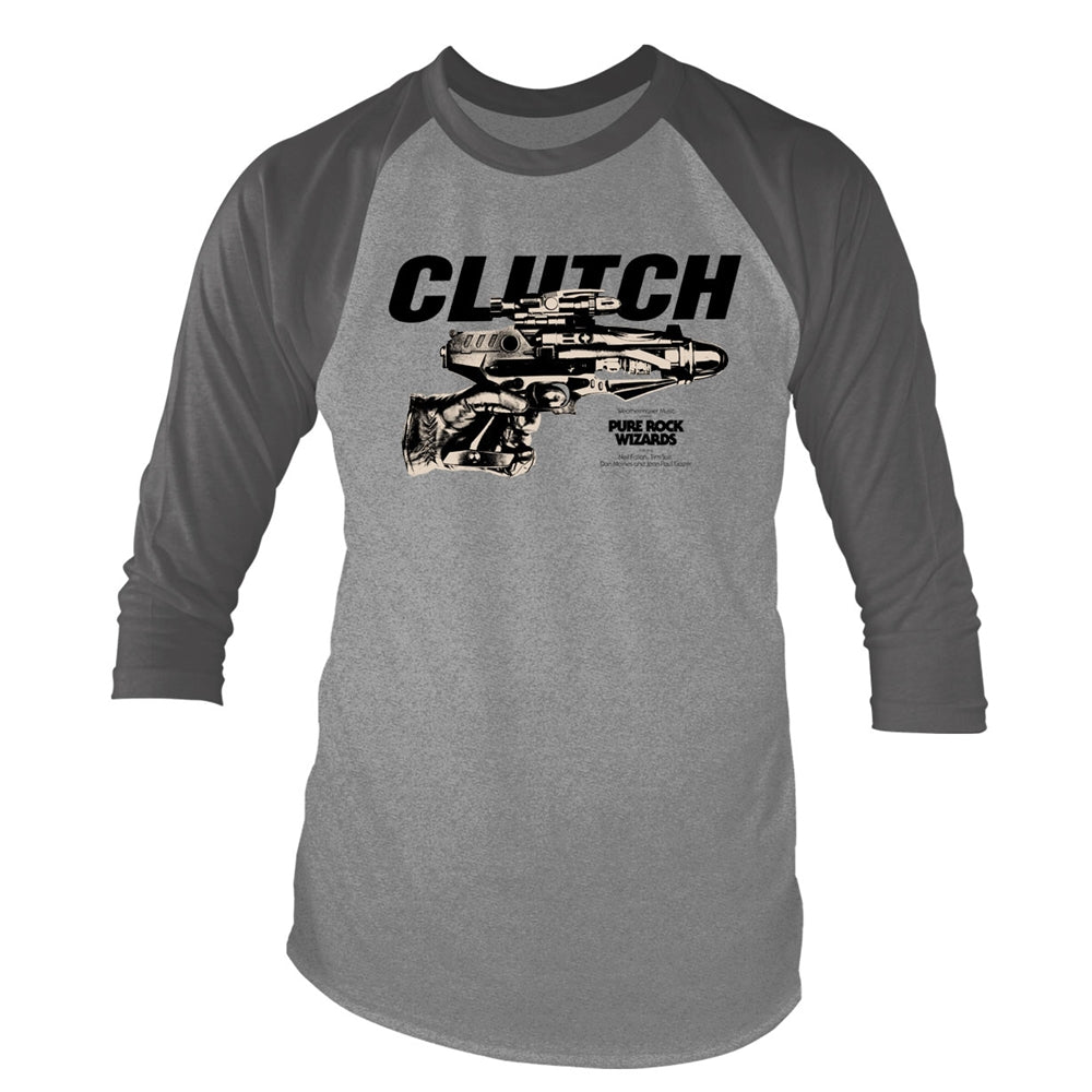 Clutch "Pure Rock Wizards" Grey Marl Baseball Shirt