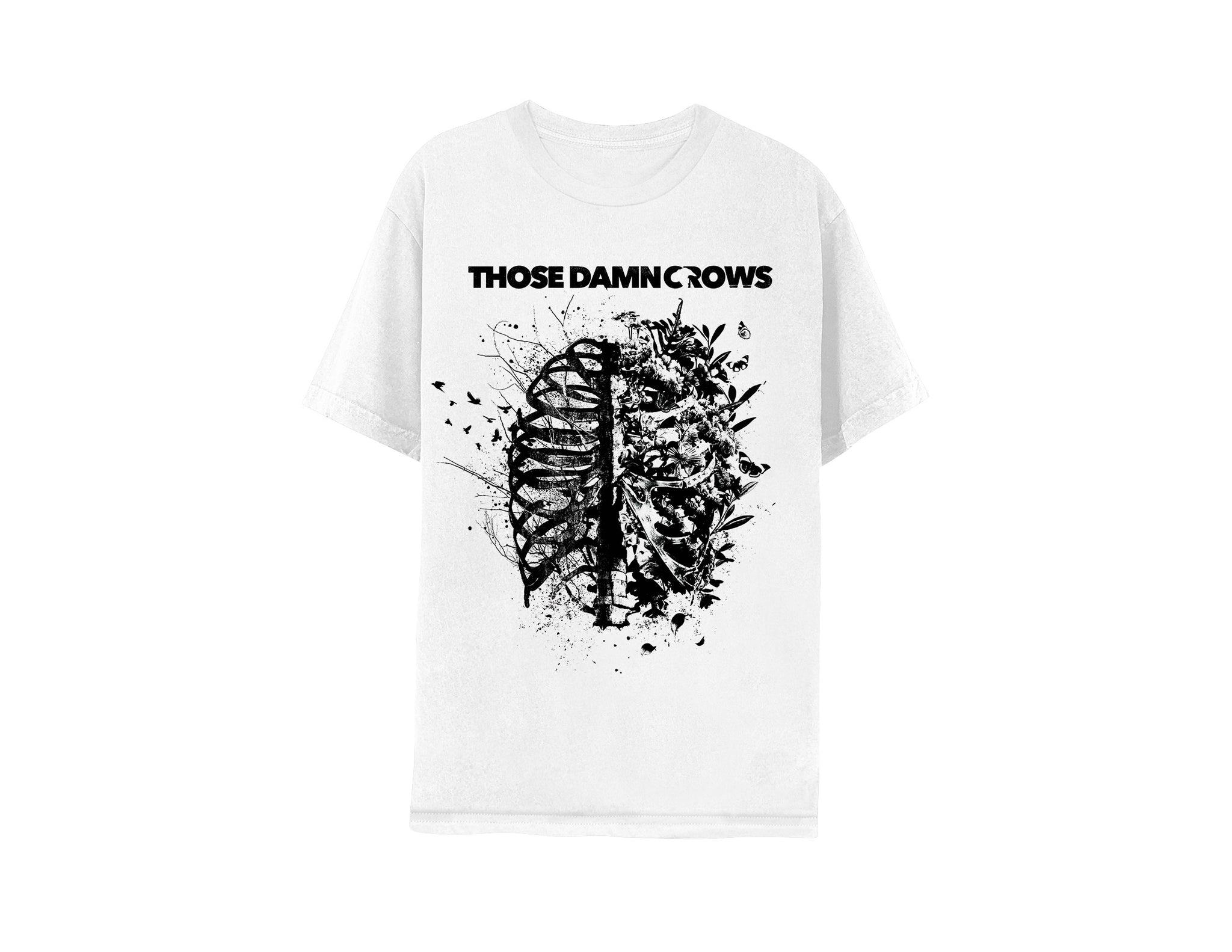 Those Damn Crows "Inhale/Exhale" White T shirt
