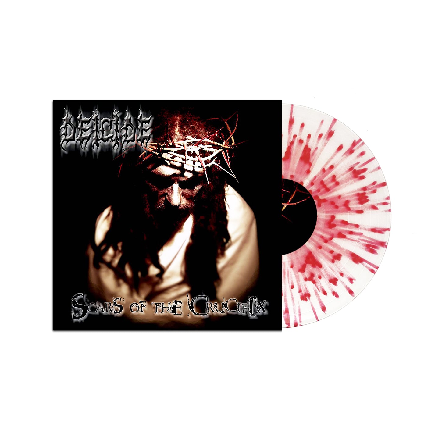 Deicide "Scars Of The Crucifix" White w/ Red Splatter Vinyl