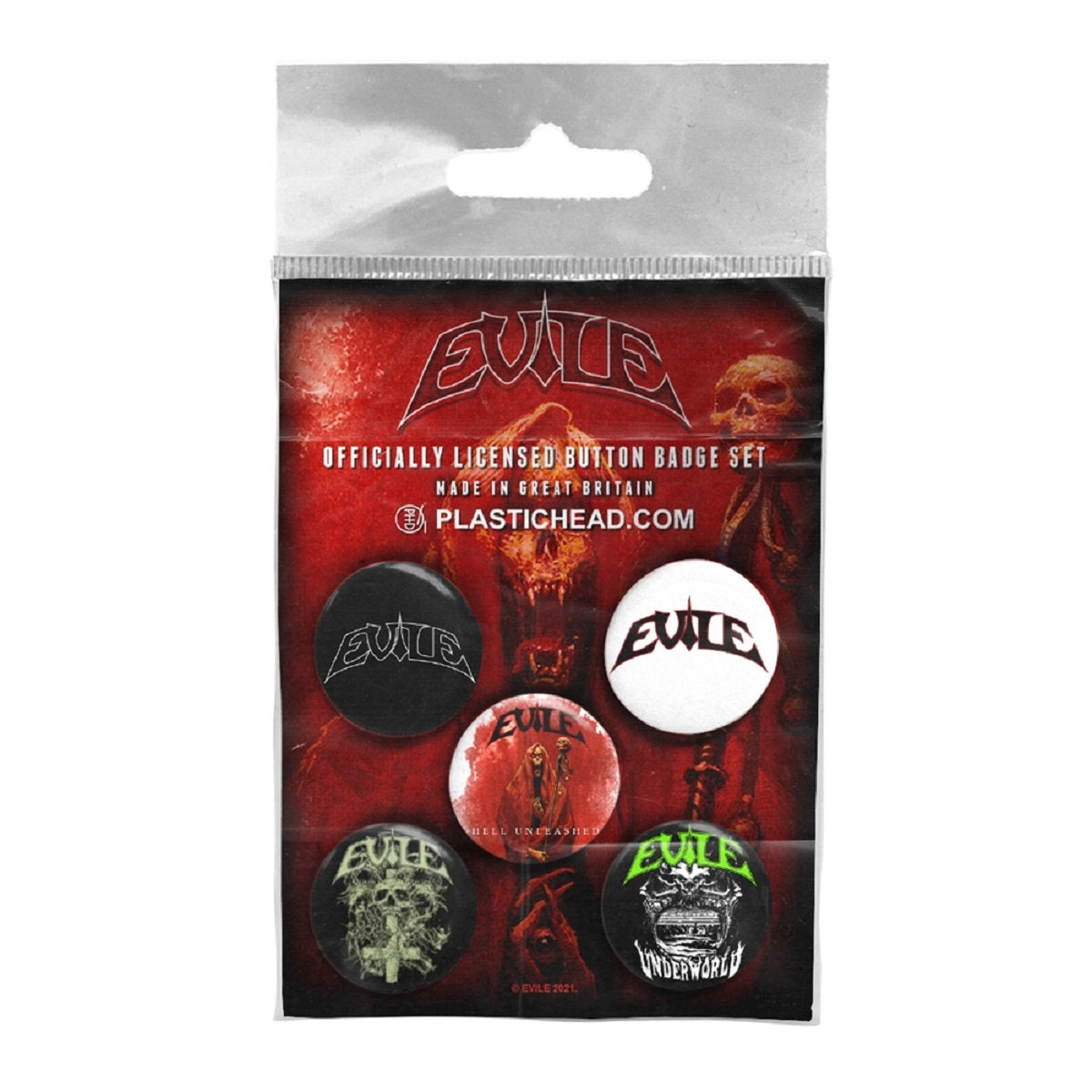 Evile "Hell Unleashed" Button Pack