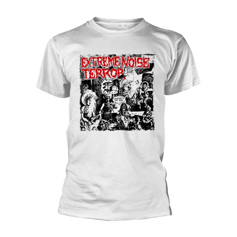 Extreme Noise Terror "Holocaust In Your Head" White T shirt - Size XXL