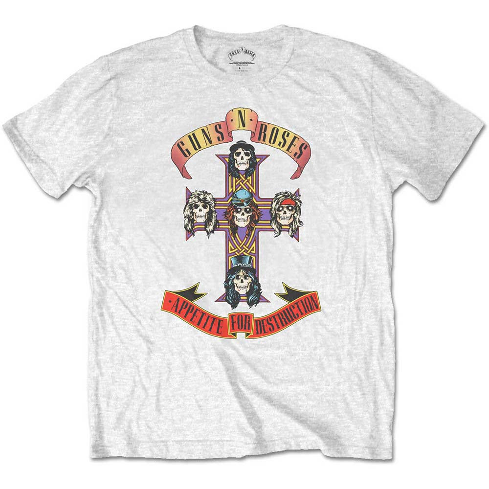 Guns 'n' Roses "Appetite For Destruction" White T shirt