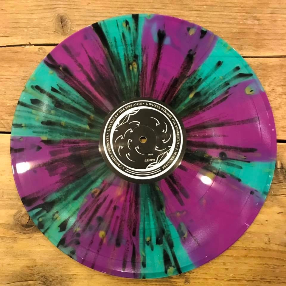 Mastodon "Remission" 2x12" Electric Blue w/ Grimace Purple Pinwheels and Splatter Vinyl