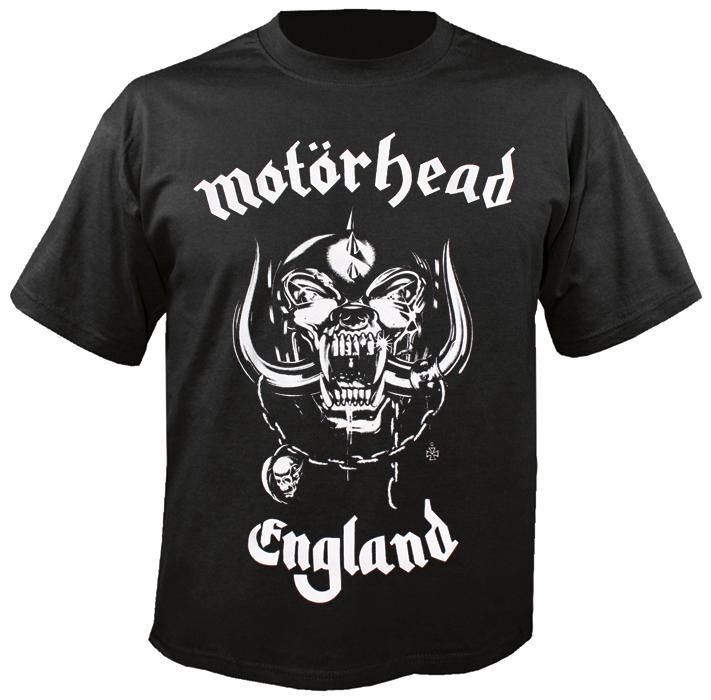 Motörhead T-Shirt England Classic Gold – 100% Cotone, Colore Nero, Taglia M