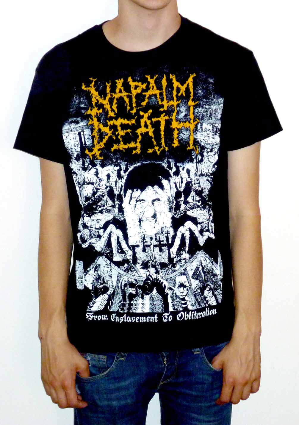Napalm Death "From Enslavement To Obliteration" Vintage Print T-shirt