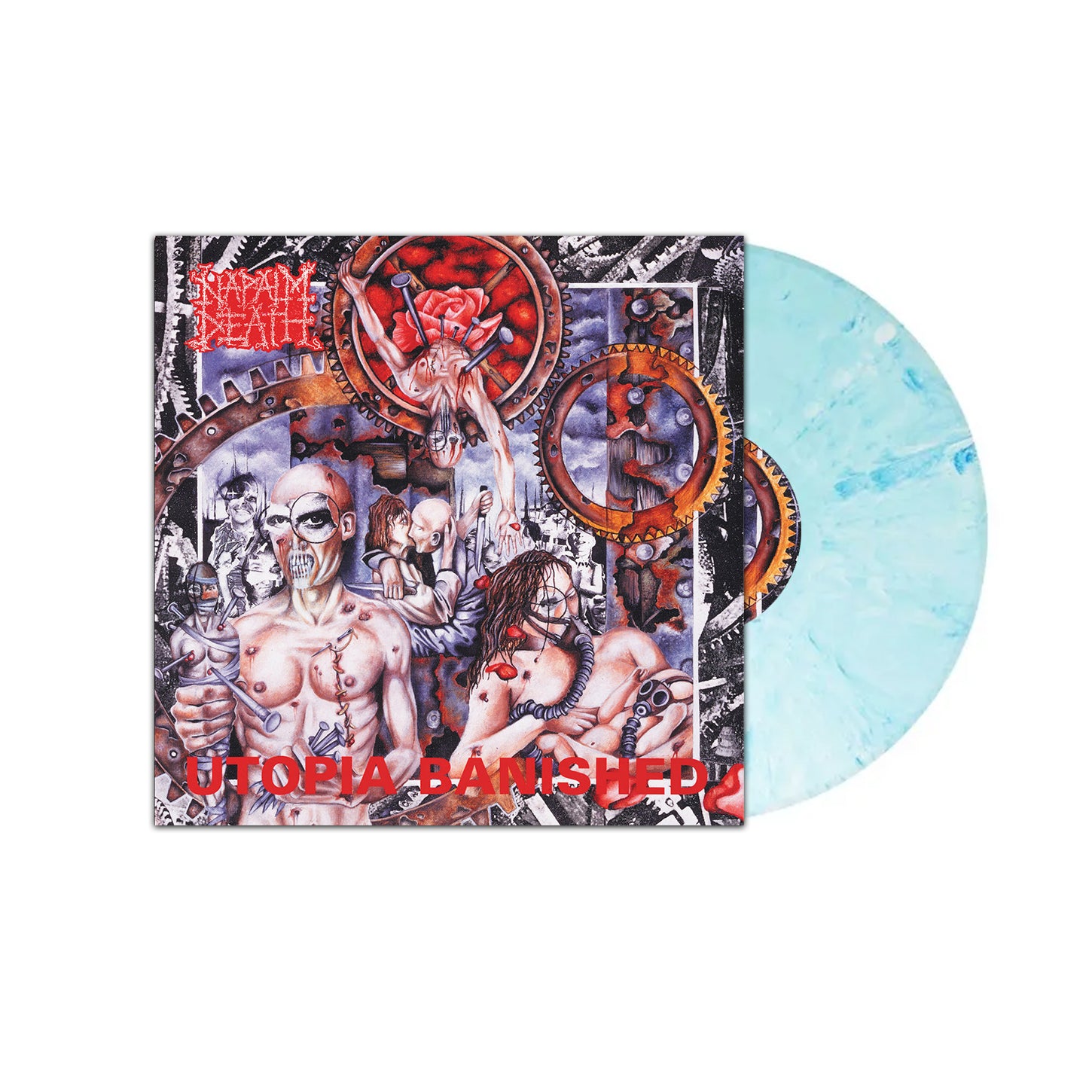 Napalm Death "Utopia Banished" White / Blue Marble Vinyl