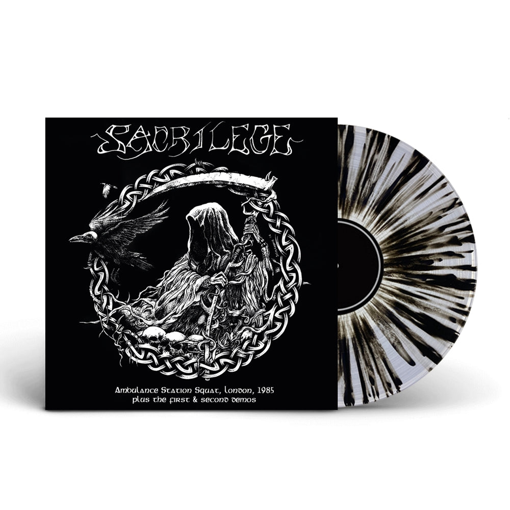 Sacrilege "Ambulance Station Squat London 1985 / 1st and 2nd Demos" Clear / Black Splatter Vinyl