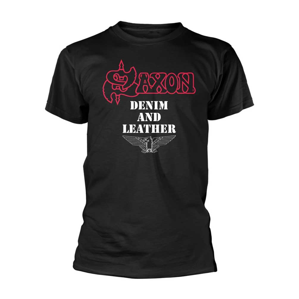 Saxon "Denim And Leather" T shirt