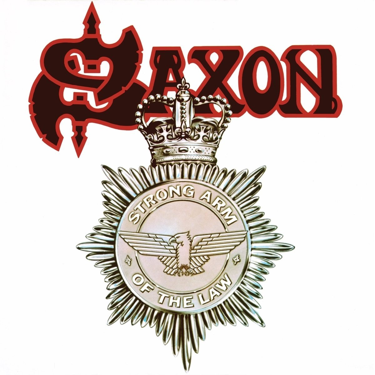 Saxon "Strong Arm Of The Law" White / Red / Black Splatter Vinyl