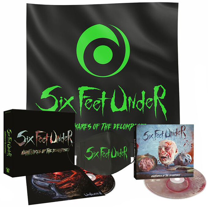Six Feet Under "Nightmares Of The Decomposed" Deluxe 2 CD Box Set w/ Face Mask + Flag