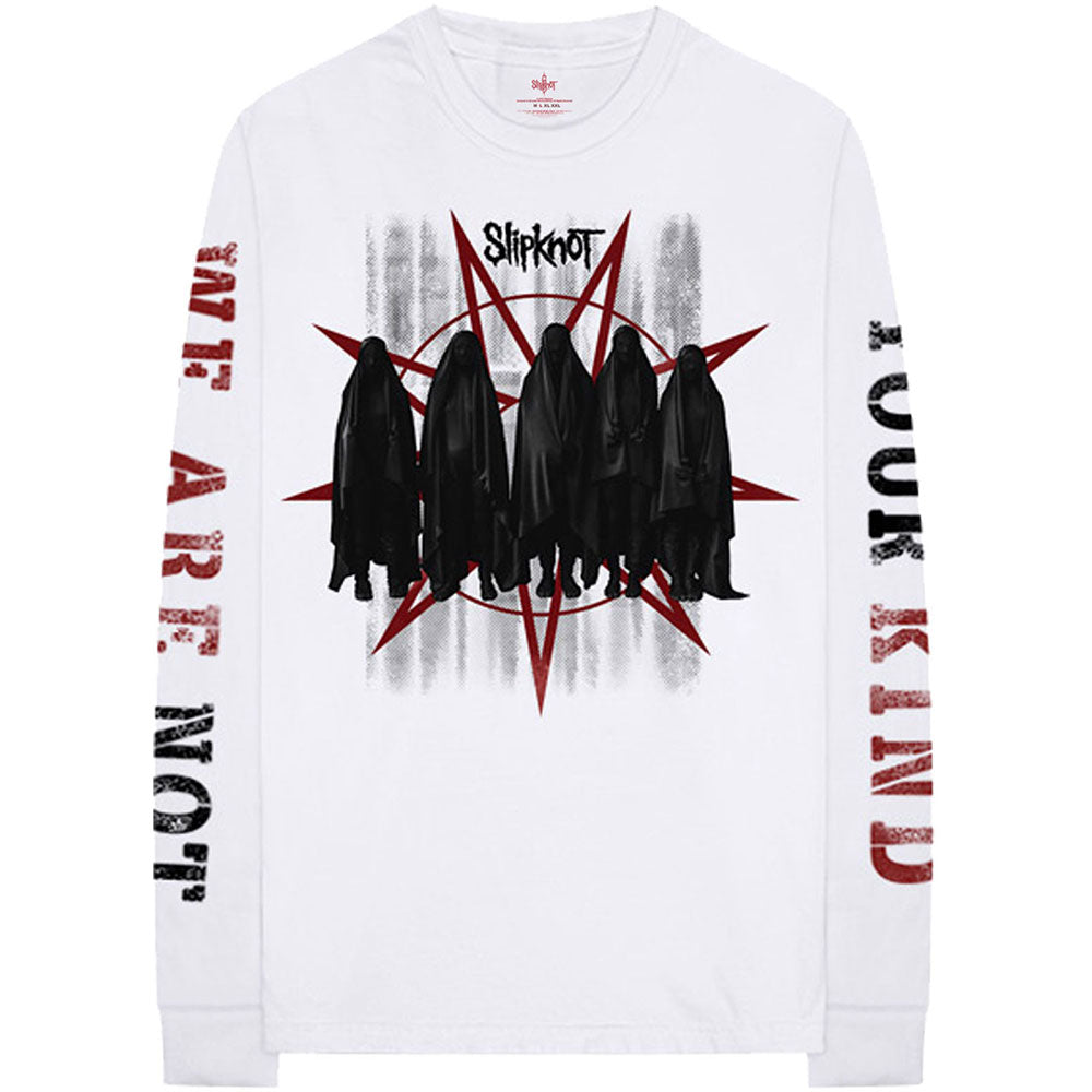 Slipknot "Shrouded Group" White Long Sleeve T shirt