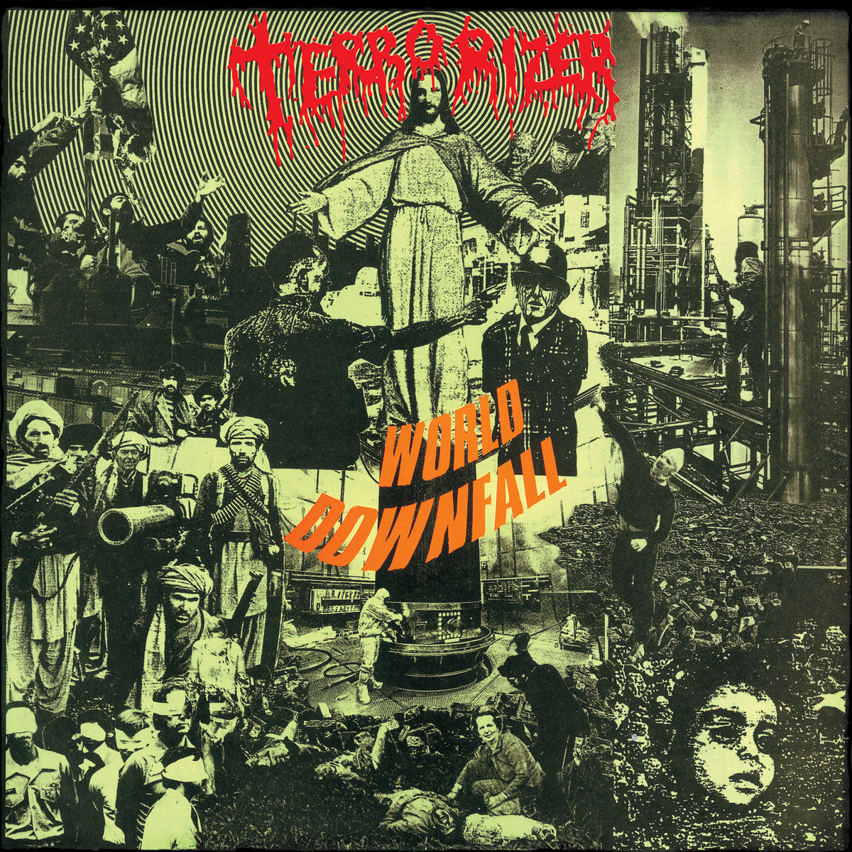 Terrorizer "World Downfall" FDR Orange / Green Merge Vinyl